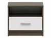 Table de chevet Novsore 102 (Chêne foncé + Blanc)