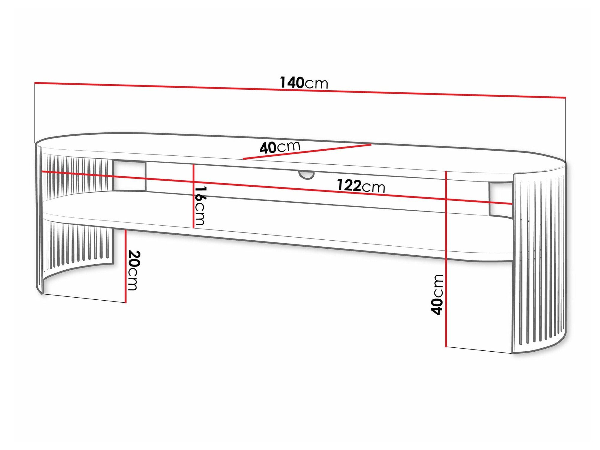 Meuble TV Civer (Noir + Blanc)
