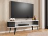 Meuble TV Sordore 108 (Noir + Marbre blanc)