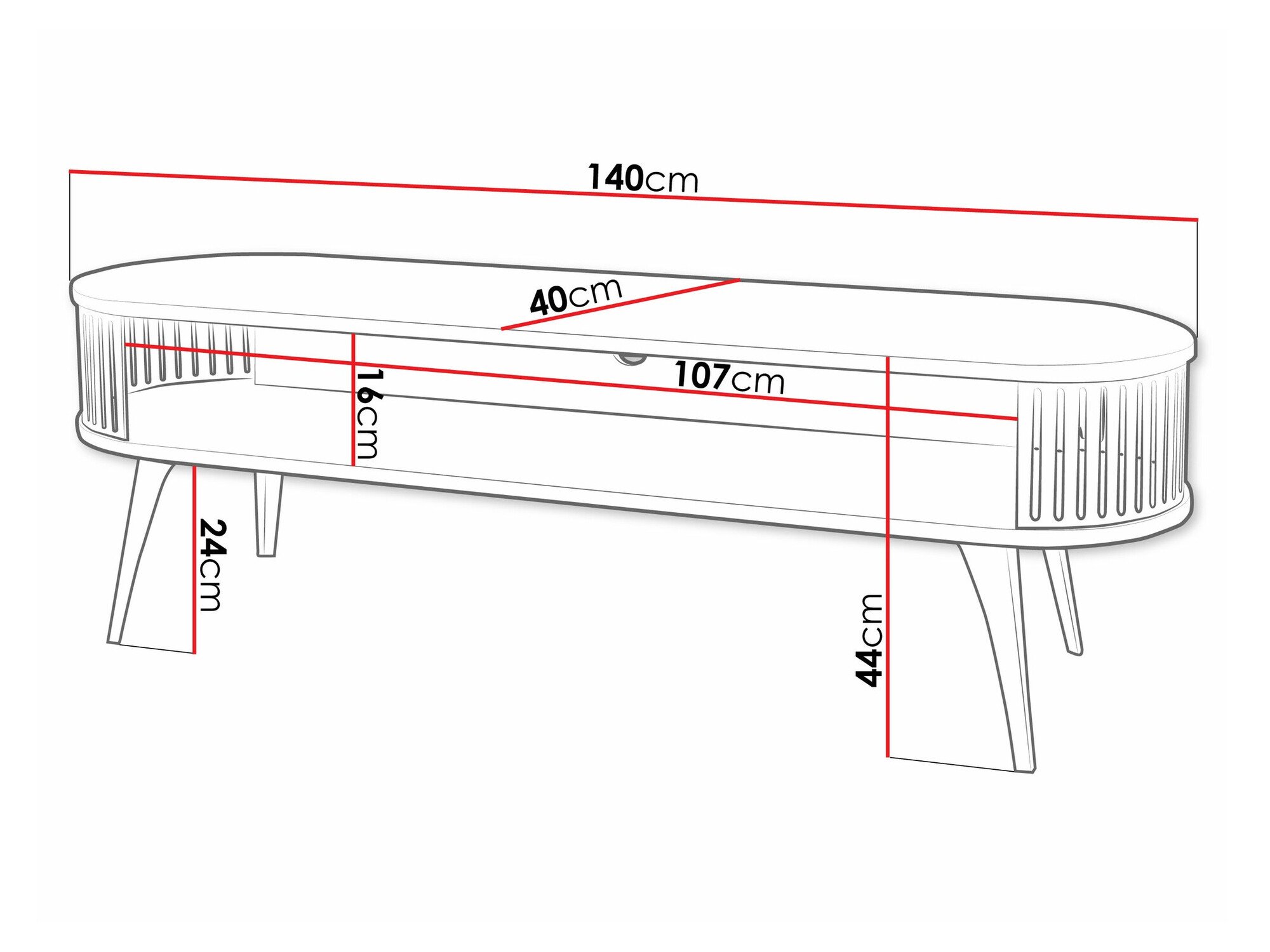 Meuble TV Sordore 110 (Rose + Blanc)