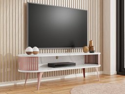 Meuble TV Sordore 110 (Rose + Marbre blanc)