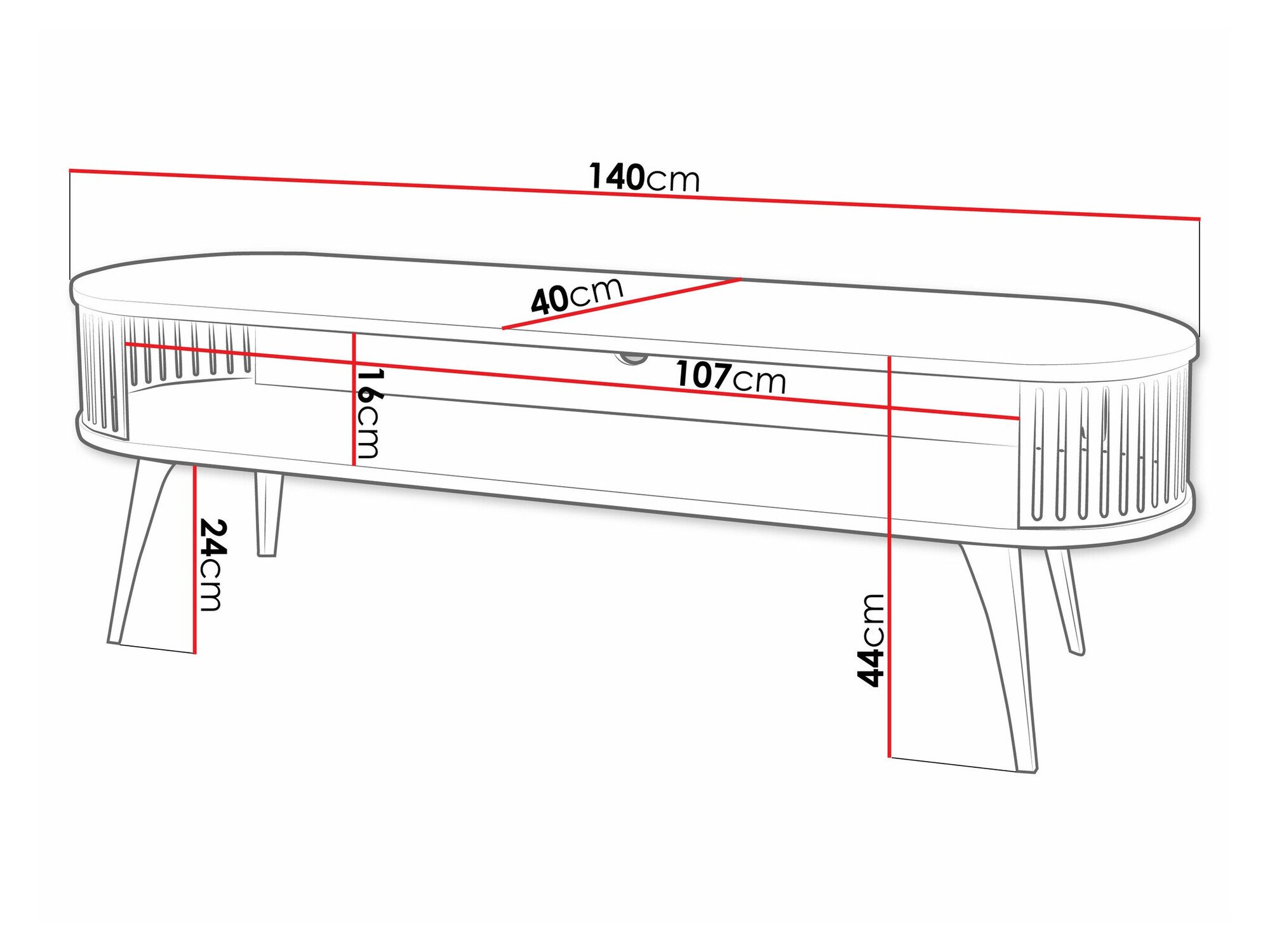Meuble TV Vitum II (Rose + Marbre noir)