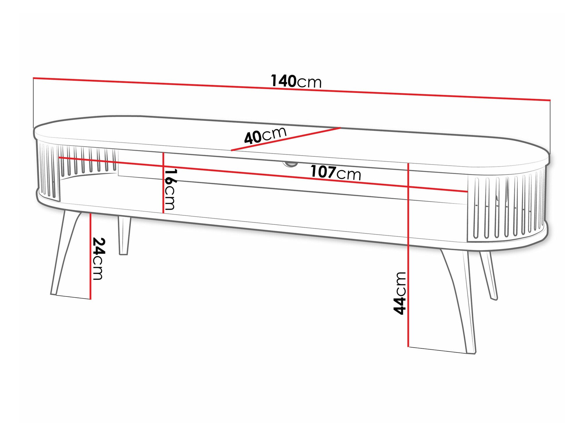 Meuble TV Vitum (Noir + Marbre noir)