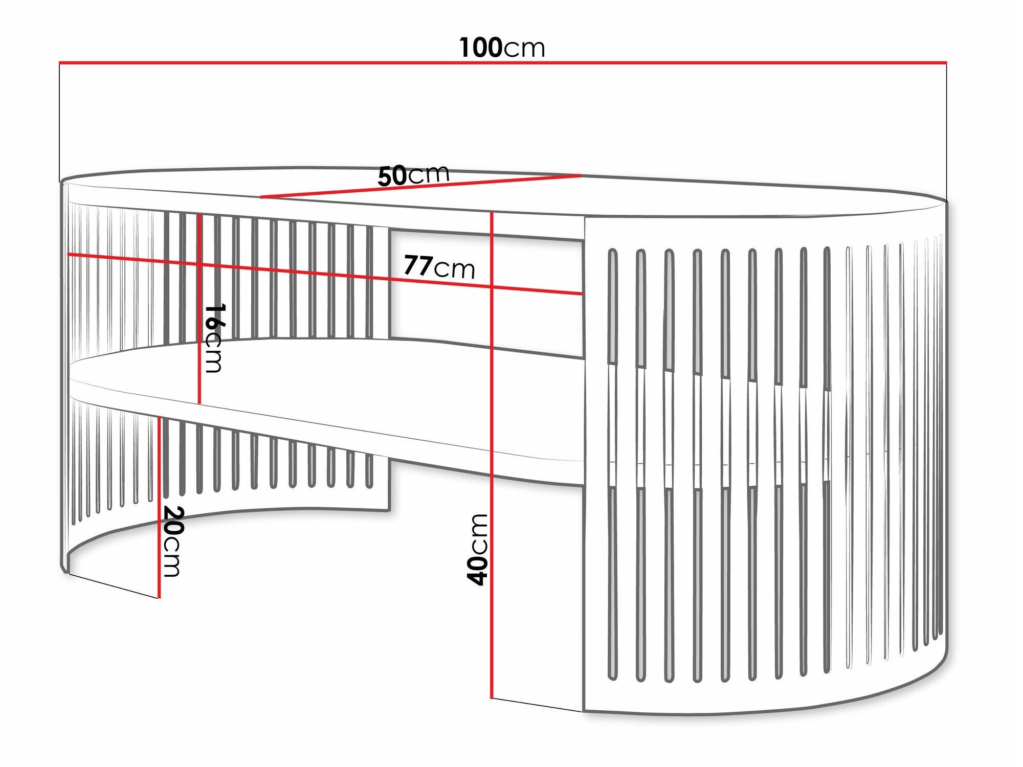 Table basse Civer IV (Doré + Blanc)