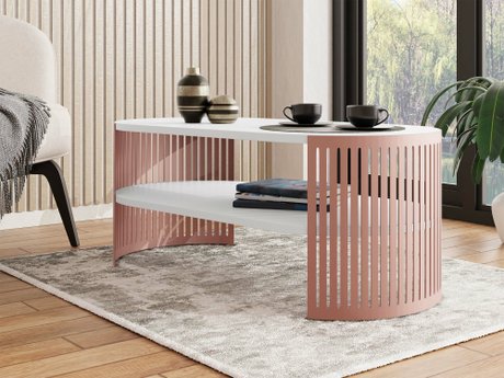 Table basse Civer V (Rose + Blanc)