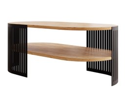 Table basse Civer VI (Noir + Chêne doré artisanal)