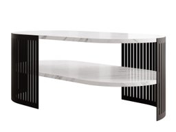Table basse Civer VI (Noir + Marbre blanc)