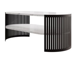 Table basse Evanola 103 (Noir + Marbre blanc)
