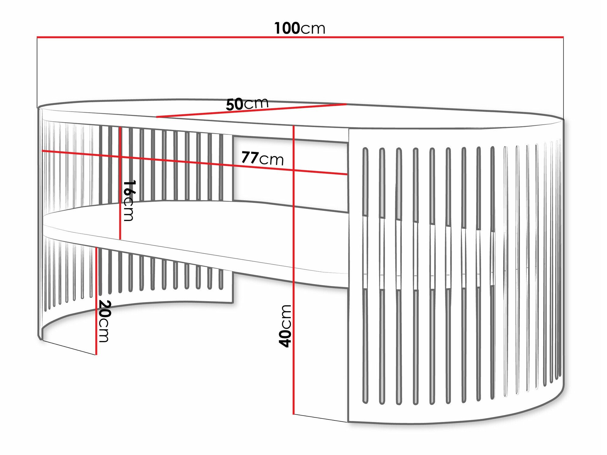Table basse Evanola 105 (Rose + Blanc)