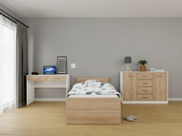 Ensemble de chambre Novsore 149 (Blanc + Sonoma chêne)