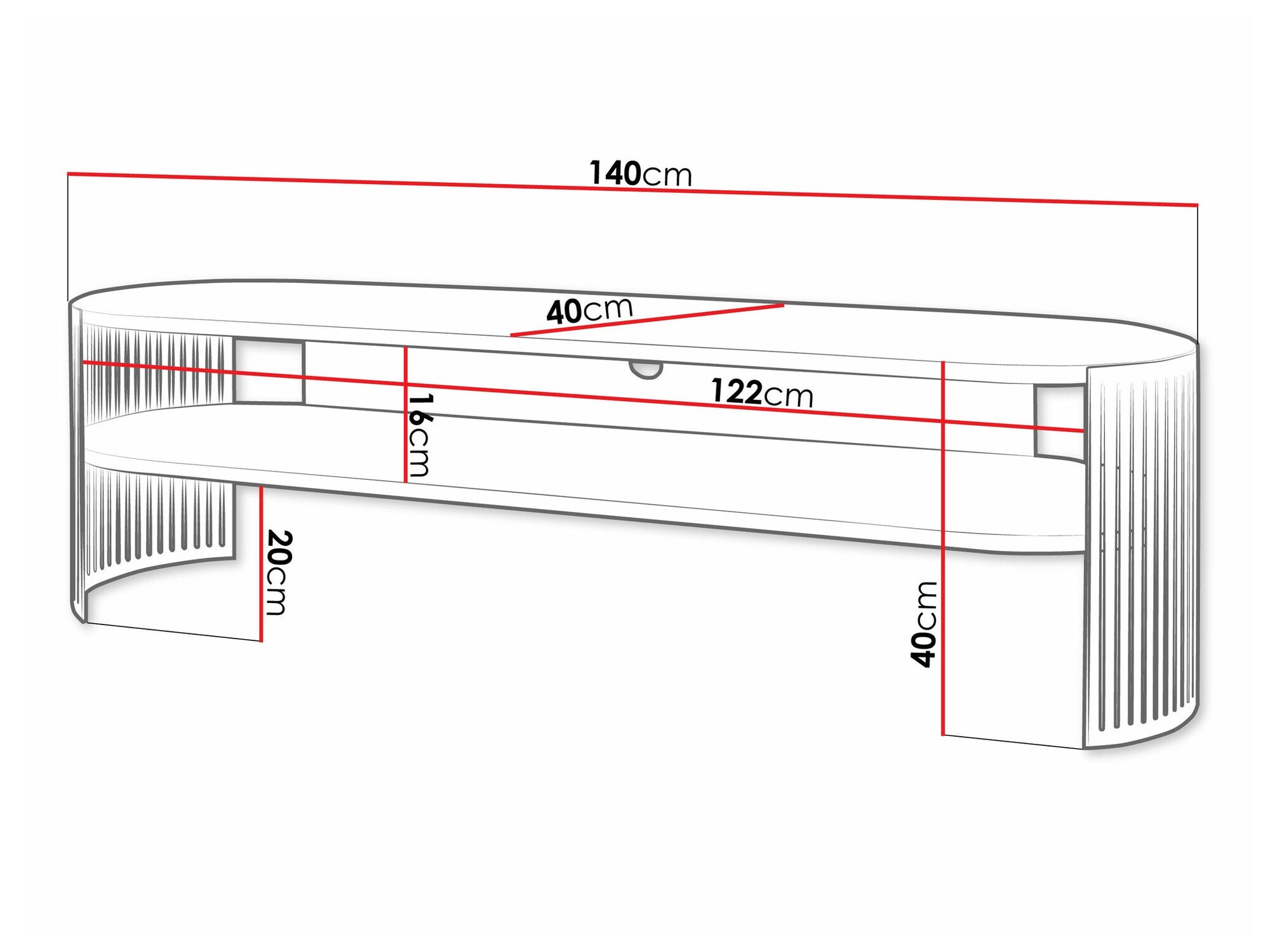 Meuble TV Civer I (Doré + Marbre noir)