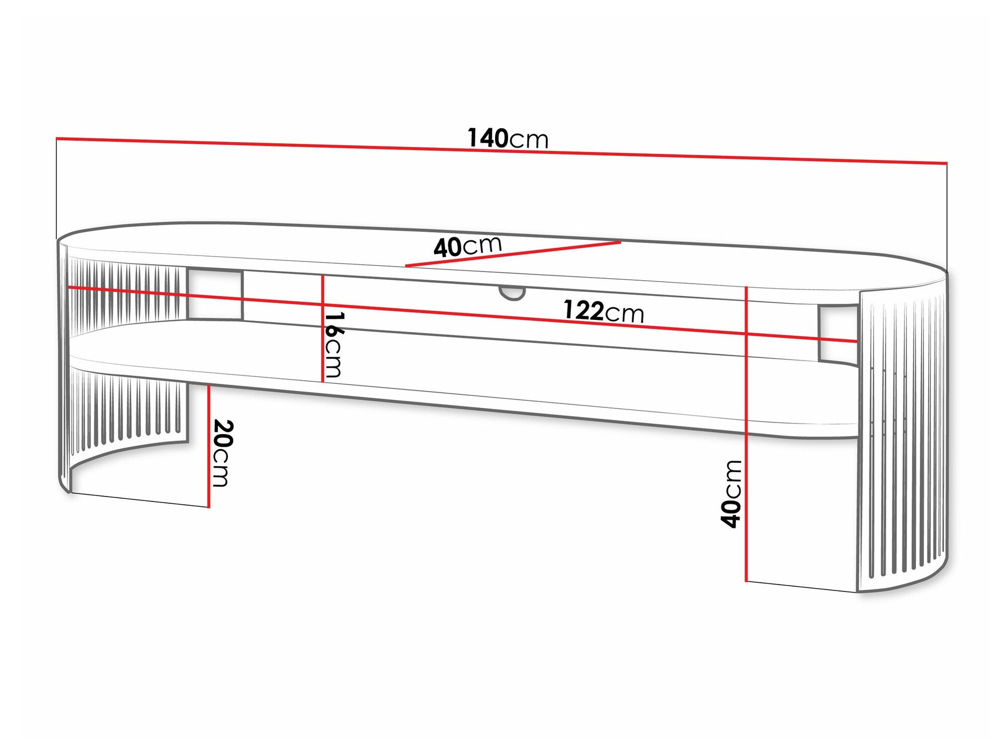 Meuble TV Evanola 111 (Rose + Noir)