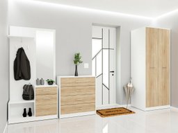 Meuble d'entrée Novsore 154 (Blanc + Sonoma chêne)