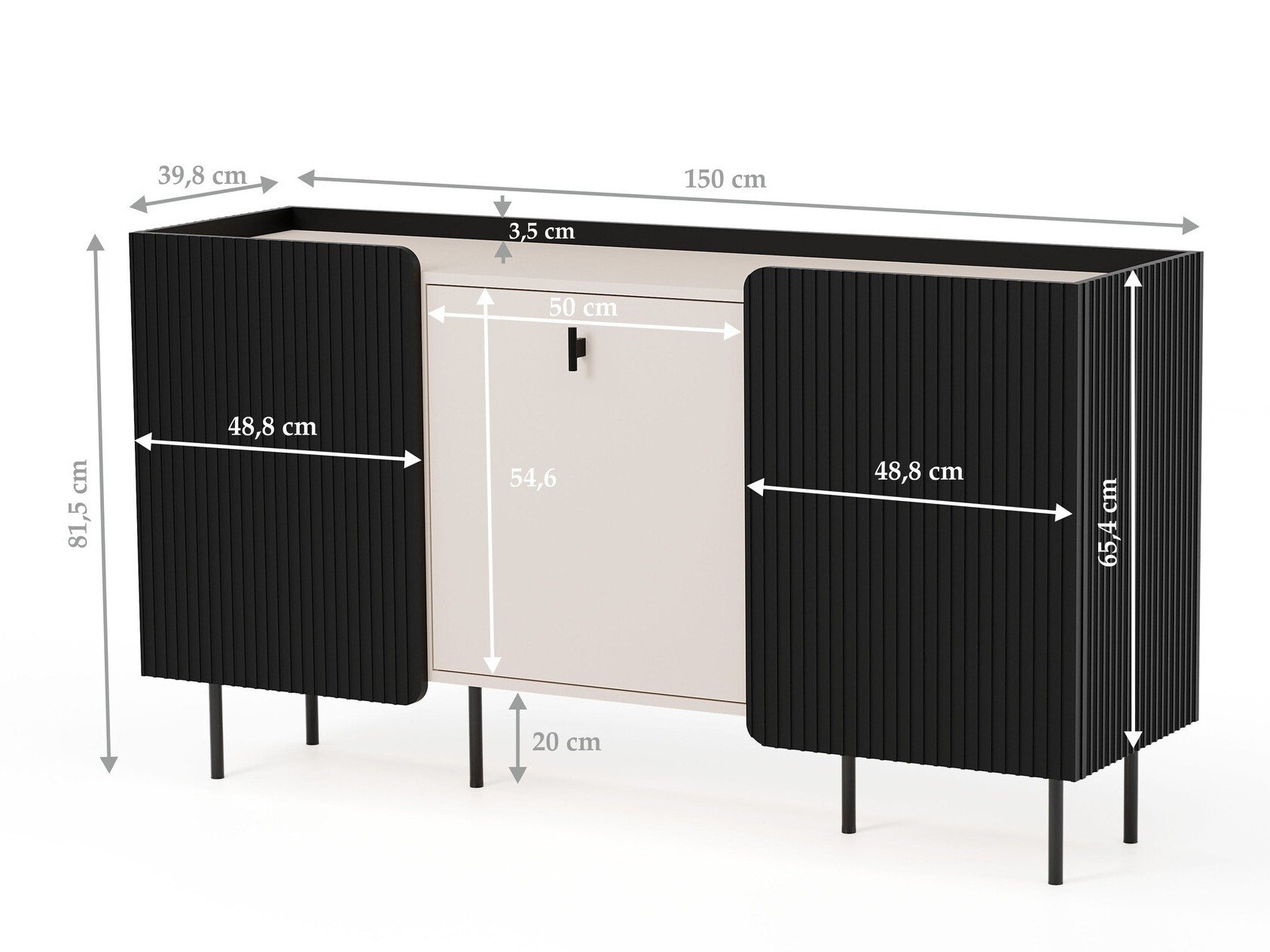 Buffet Mansfield 101 (Noir + Cachemire)