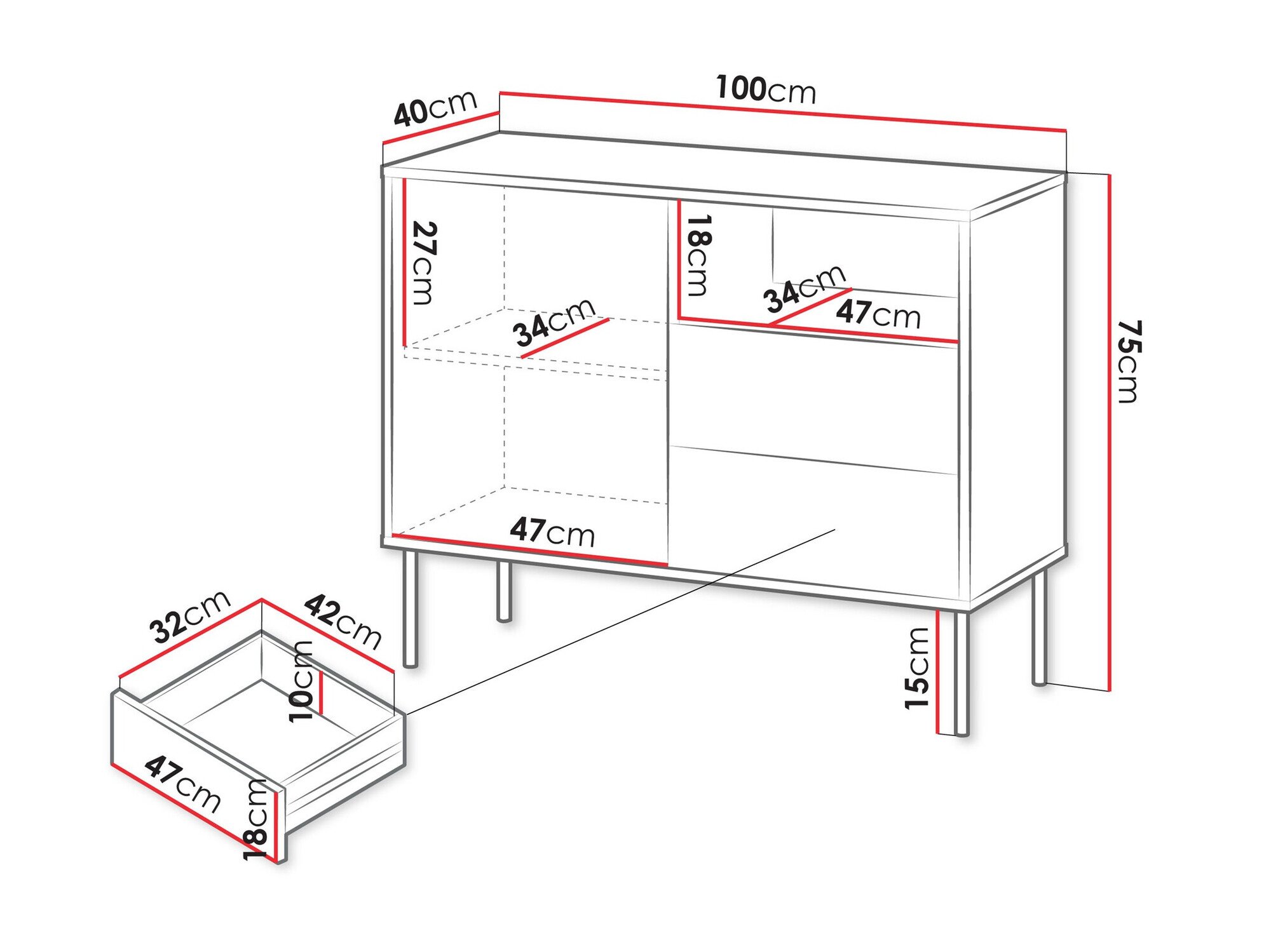 Commode Tolete 100 (Beige)