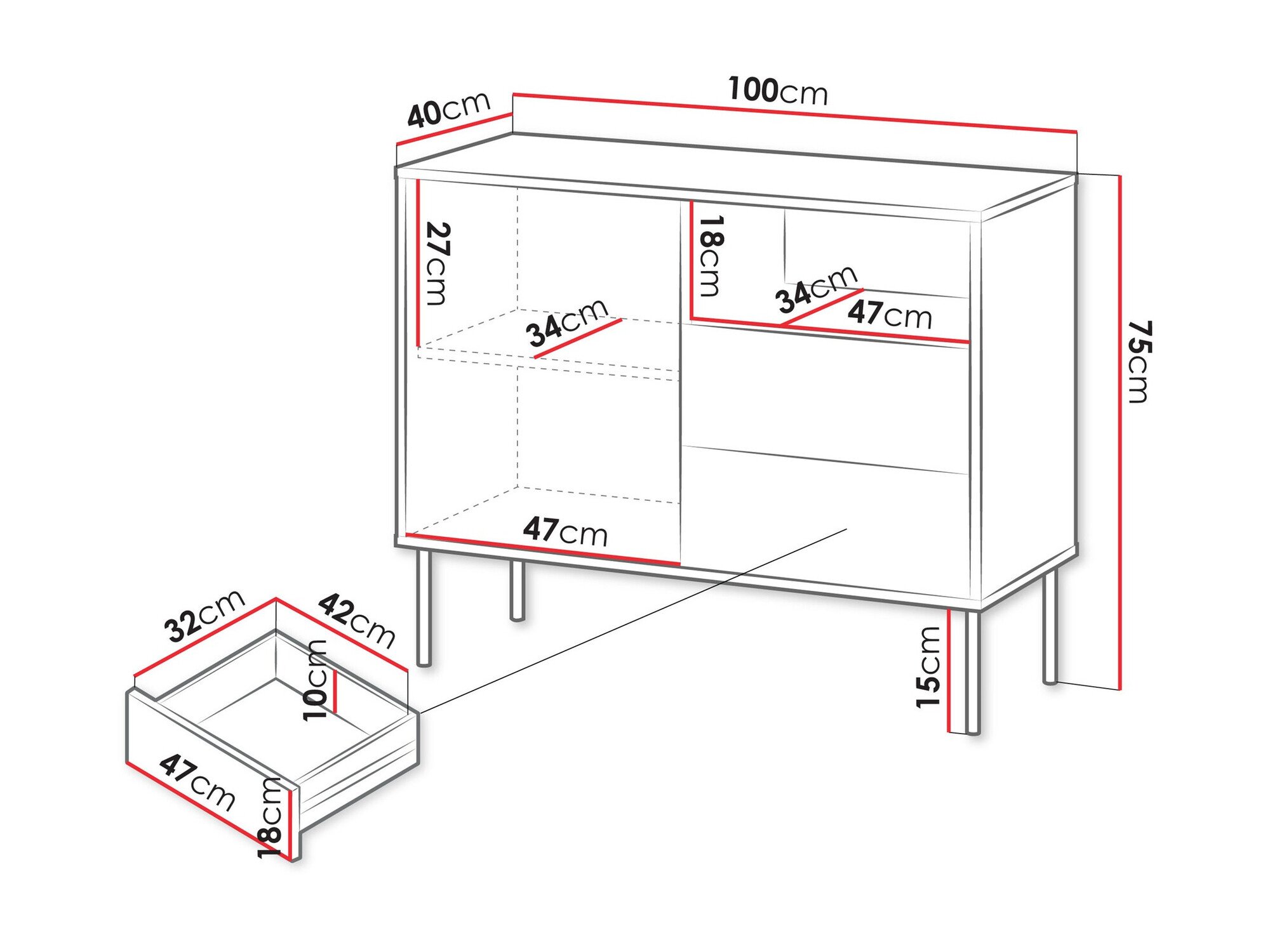 Commode Tolete 100 (Vert)