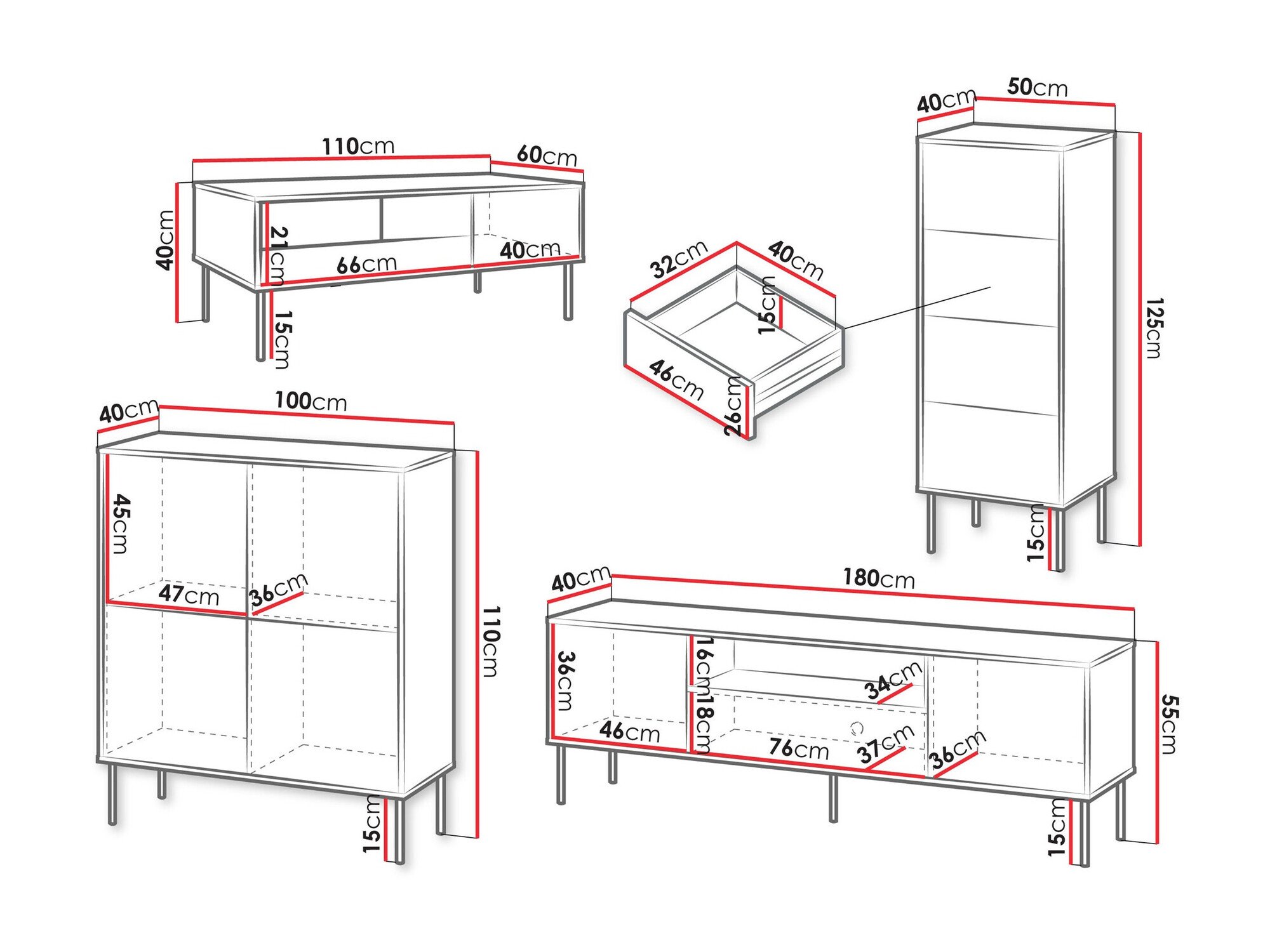 Ensemble de salon Tolete 108 (Vert)