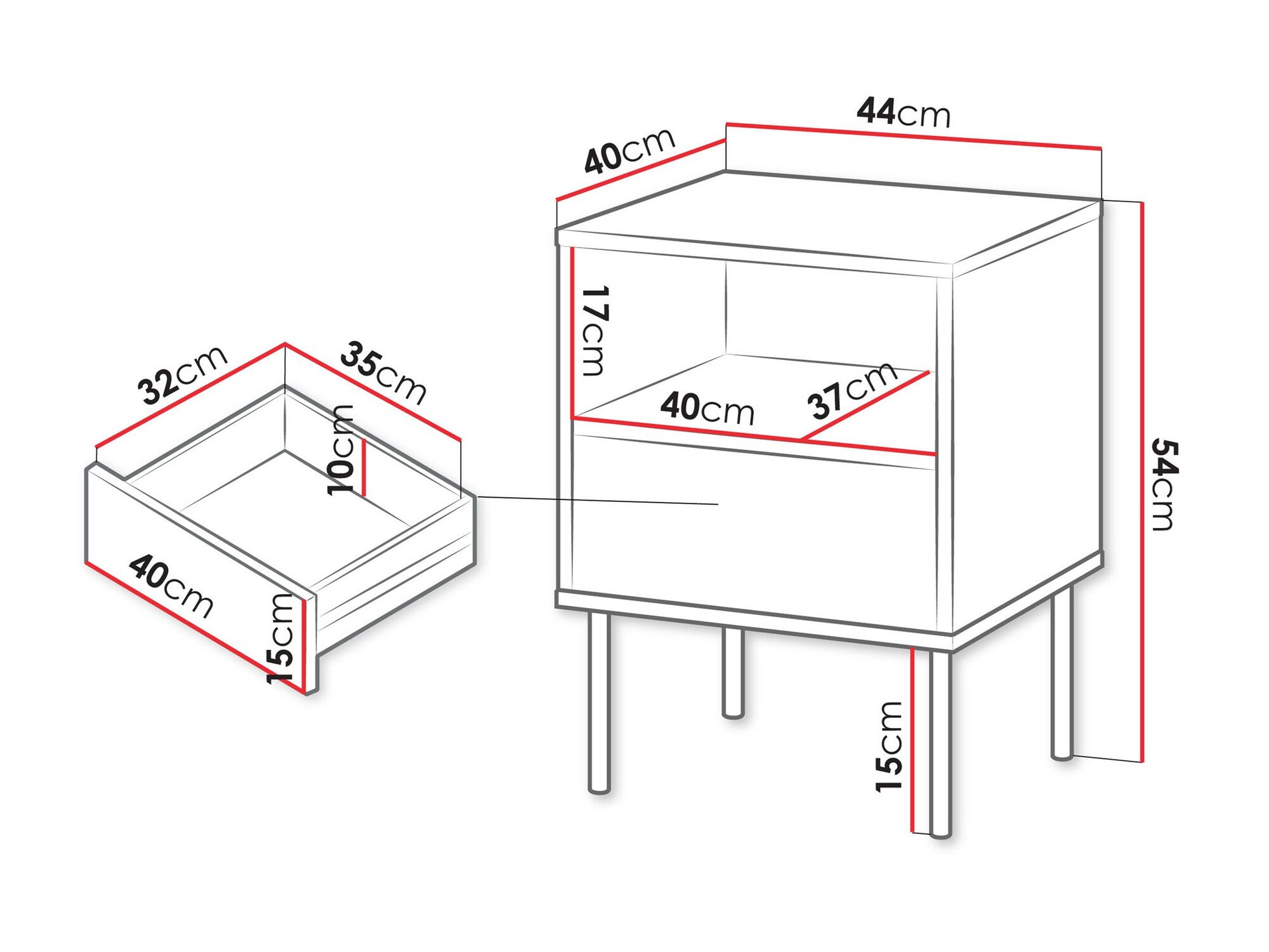 Ensemble de tables de chevet Tolete 106 (Beige)