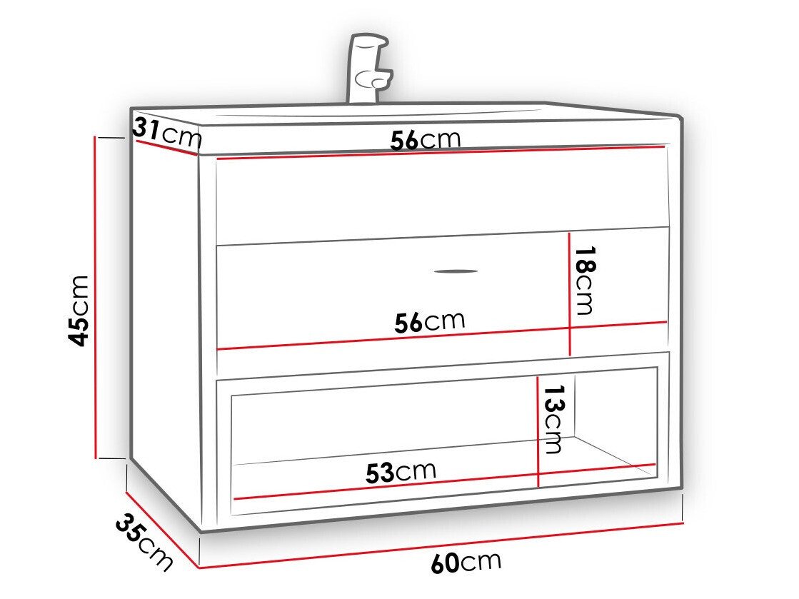 Armoire de salle de bains murale pour lavabo Velum (Chêne Artisan + Noir)