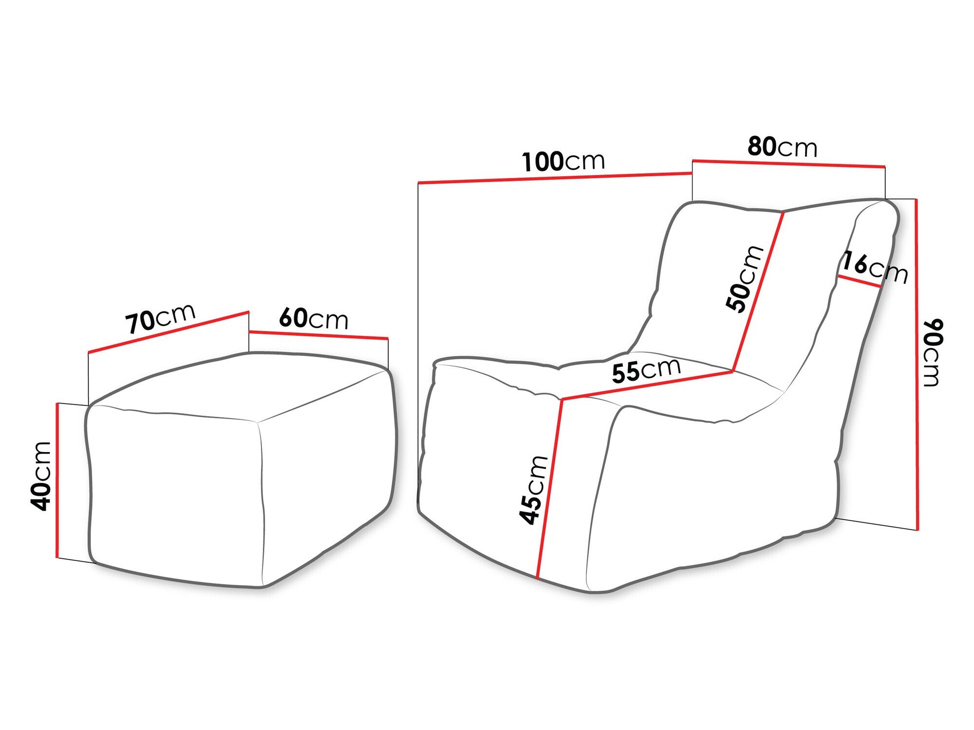 Pouf poire Rockford 104 (Poso 100)