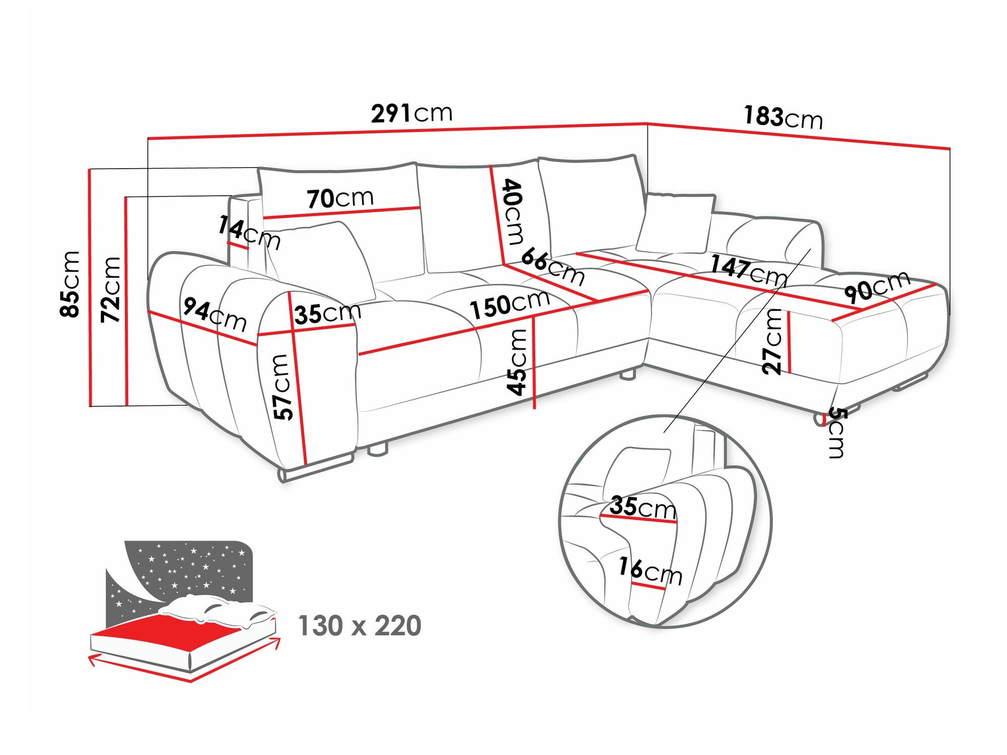 Canapé d'angle Camden 100 (Velo 635)