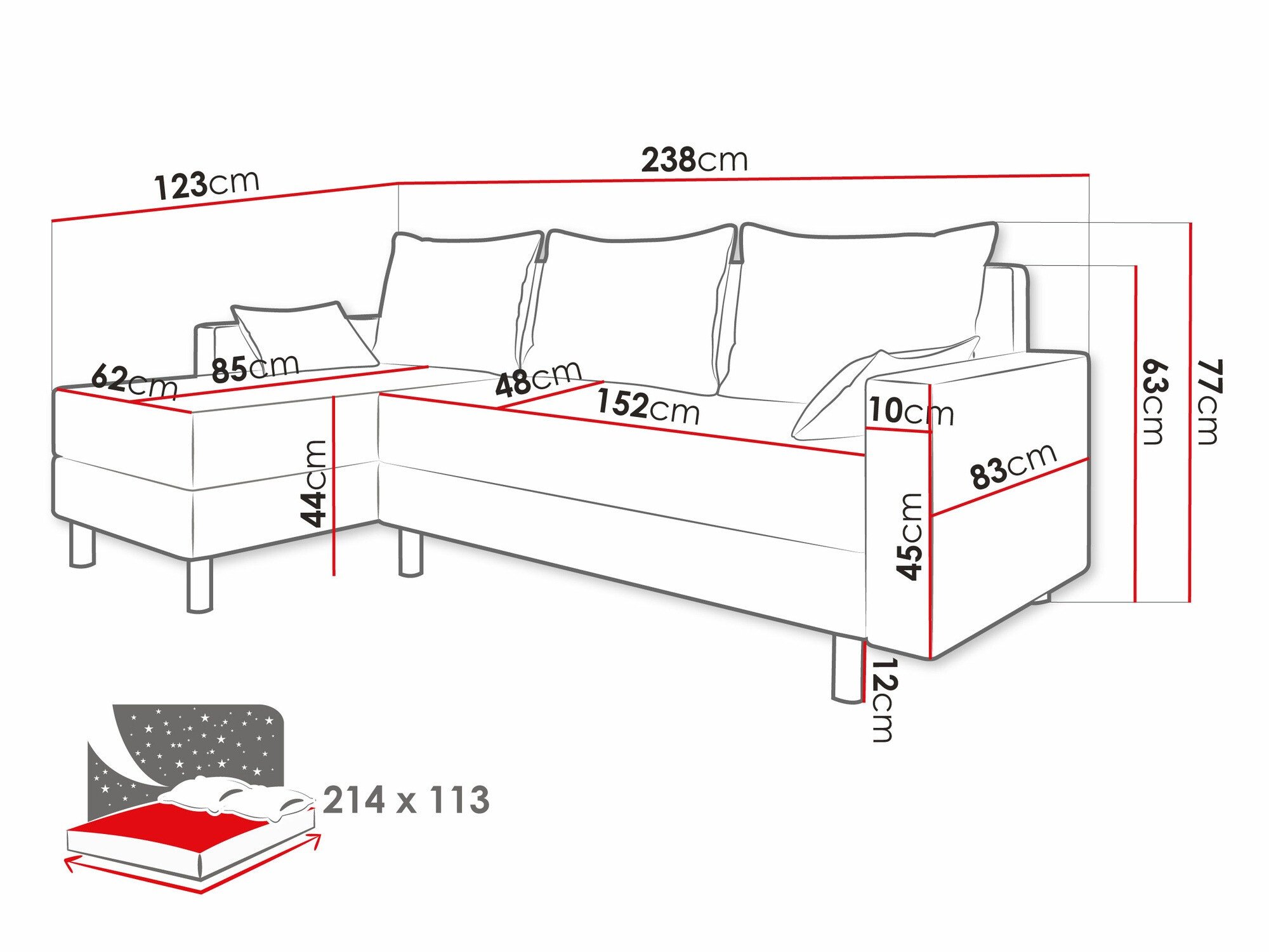 Canapé d'angle Delaware 100 (Alova 04 + Alova 10)