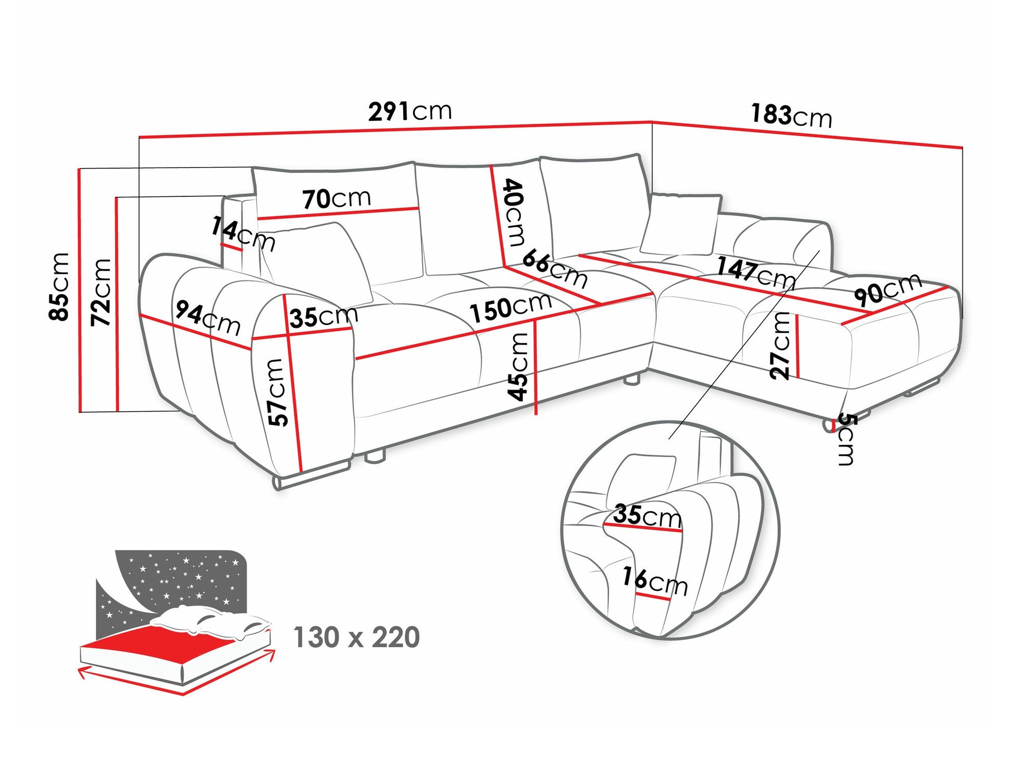 Canapé d'angle Signis (Velo 623)