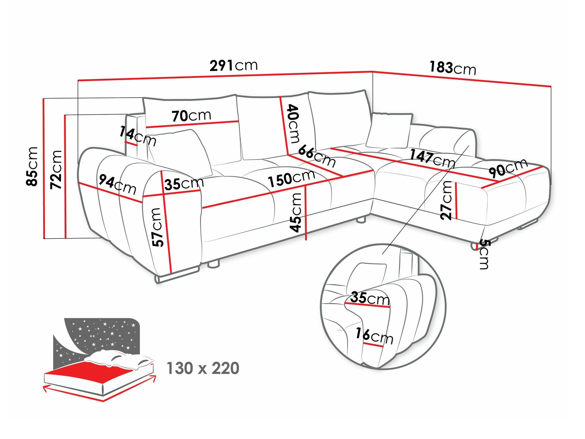 Canapé d'angle Signis (Velo 633)