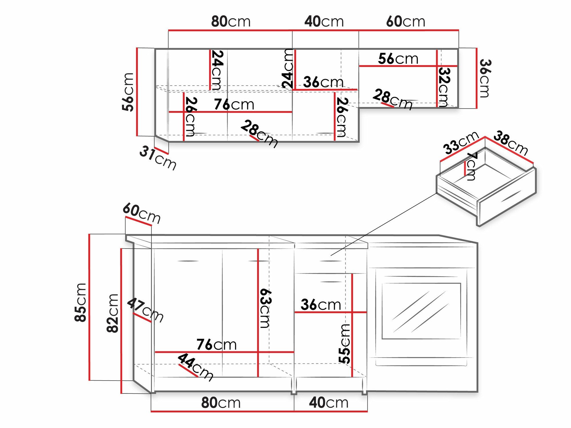 Cuisine complète Ota (Sonoma chêne + Beige)