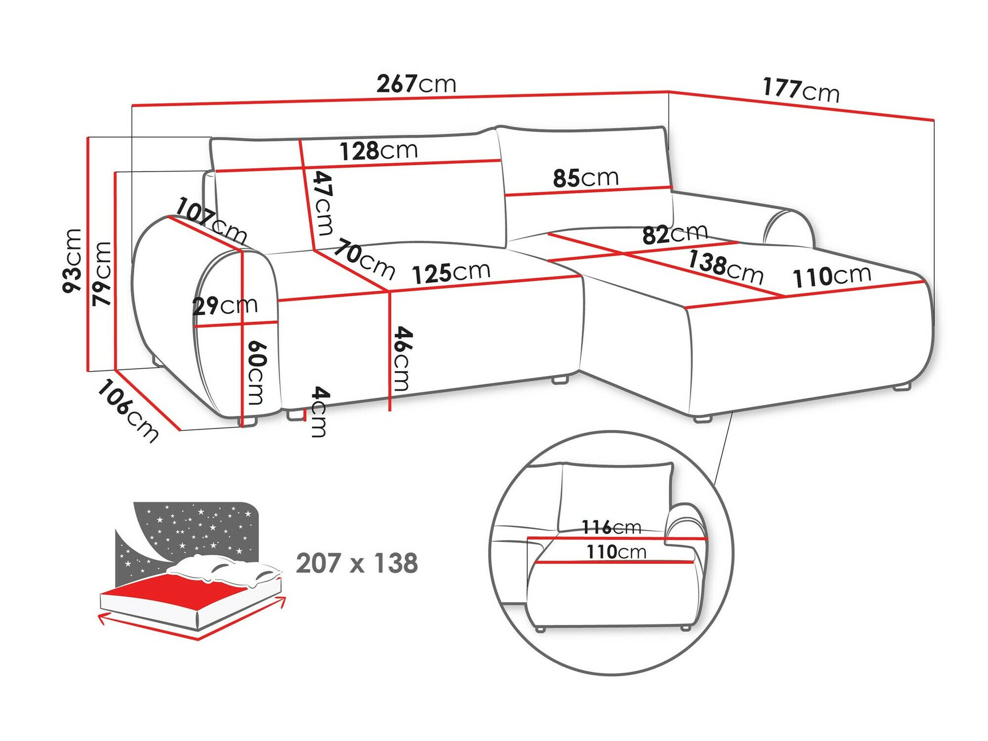 Canapé d'angle TrendyNest 103 (Tilia 17)