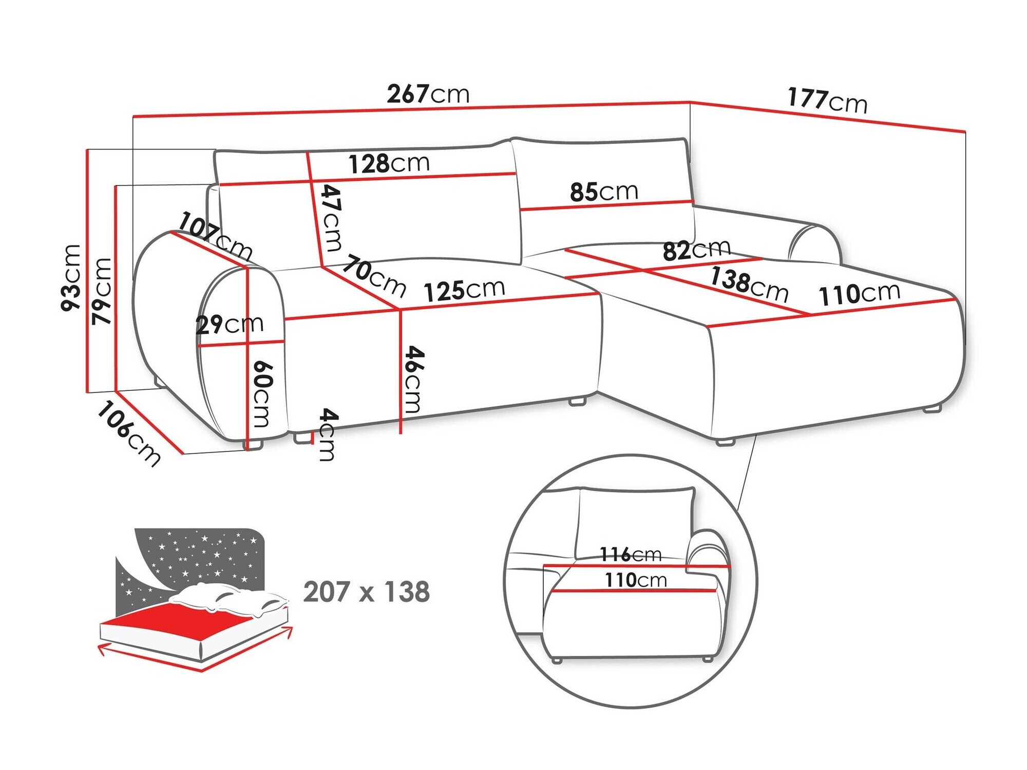 Canapé d'angle TrendyNest 103 (Tilia 17)