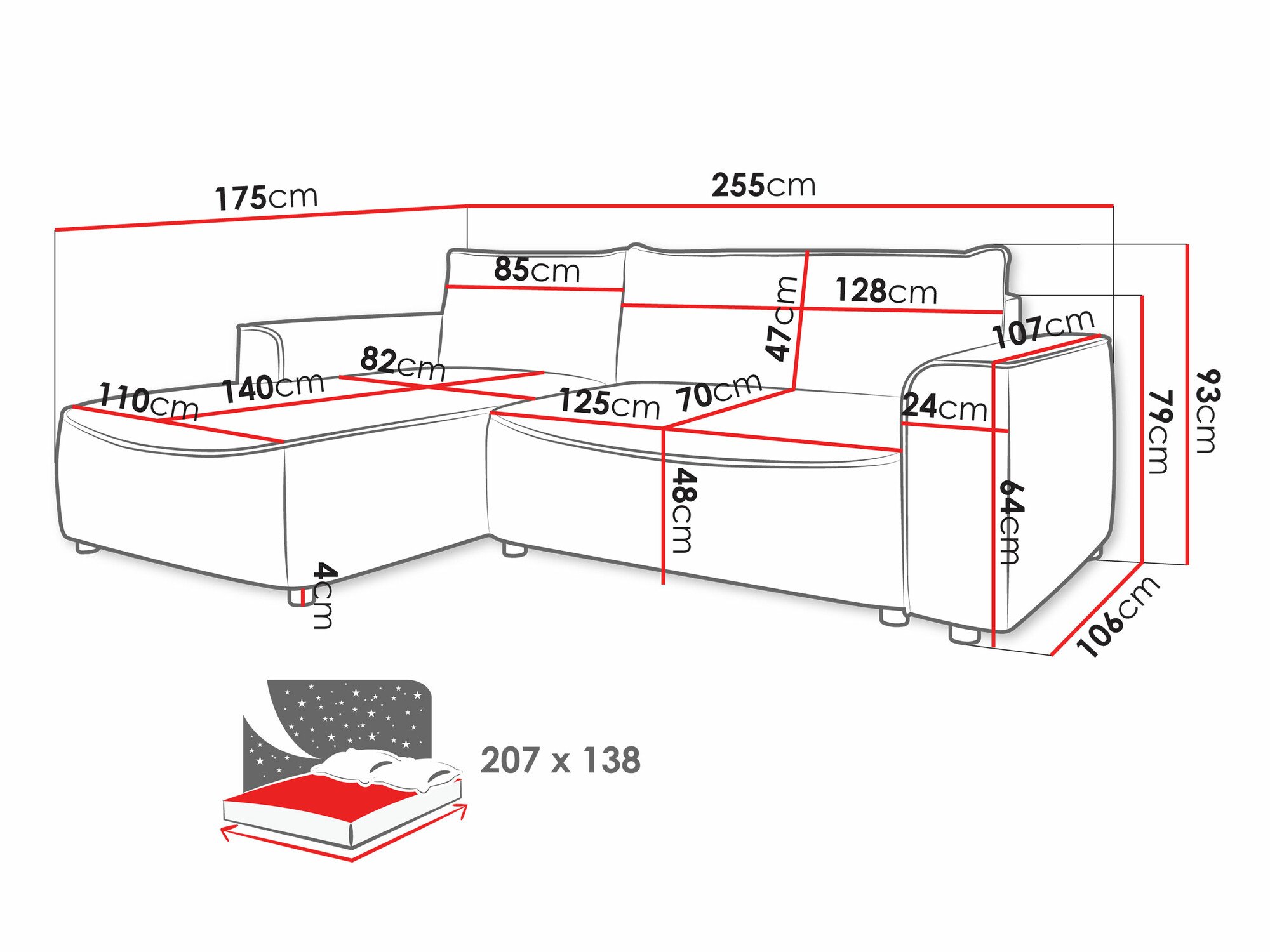 Canapé d'angle TrendyNest 105 (Pretty 01)