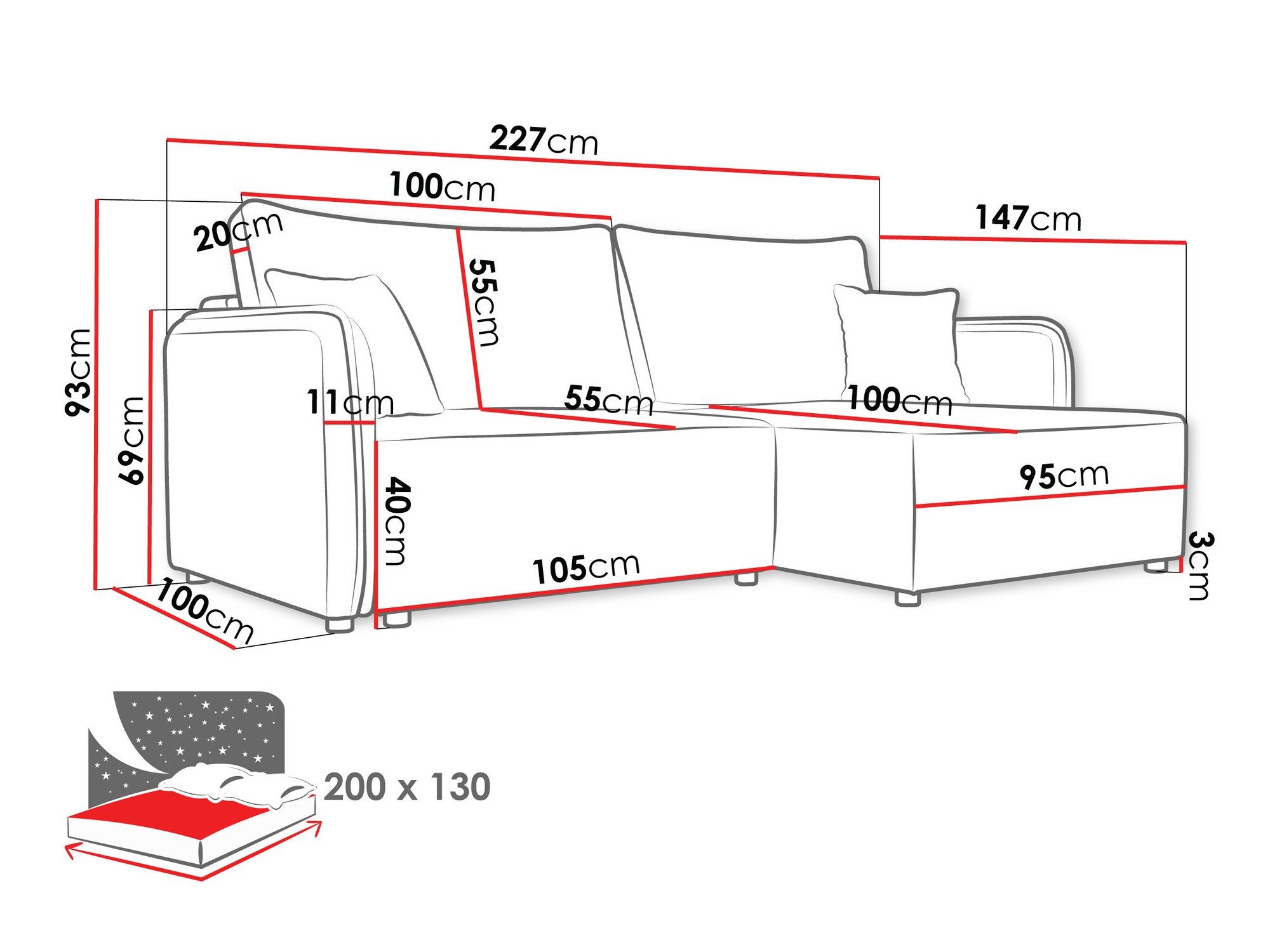 Canapé d'angle TrendyNest 111 (Velo 621)