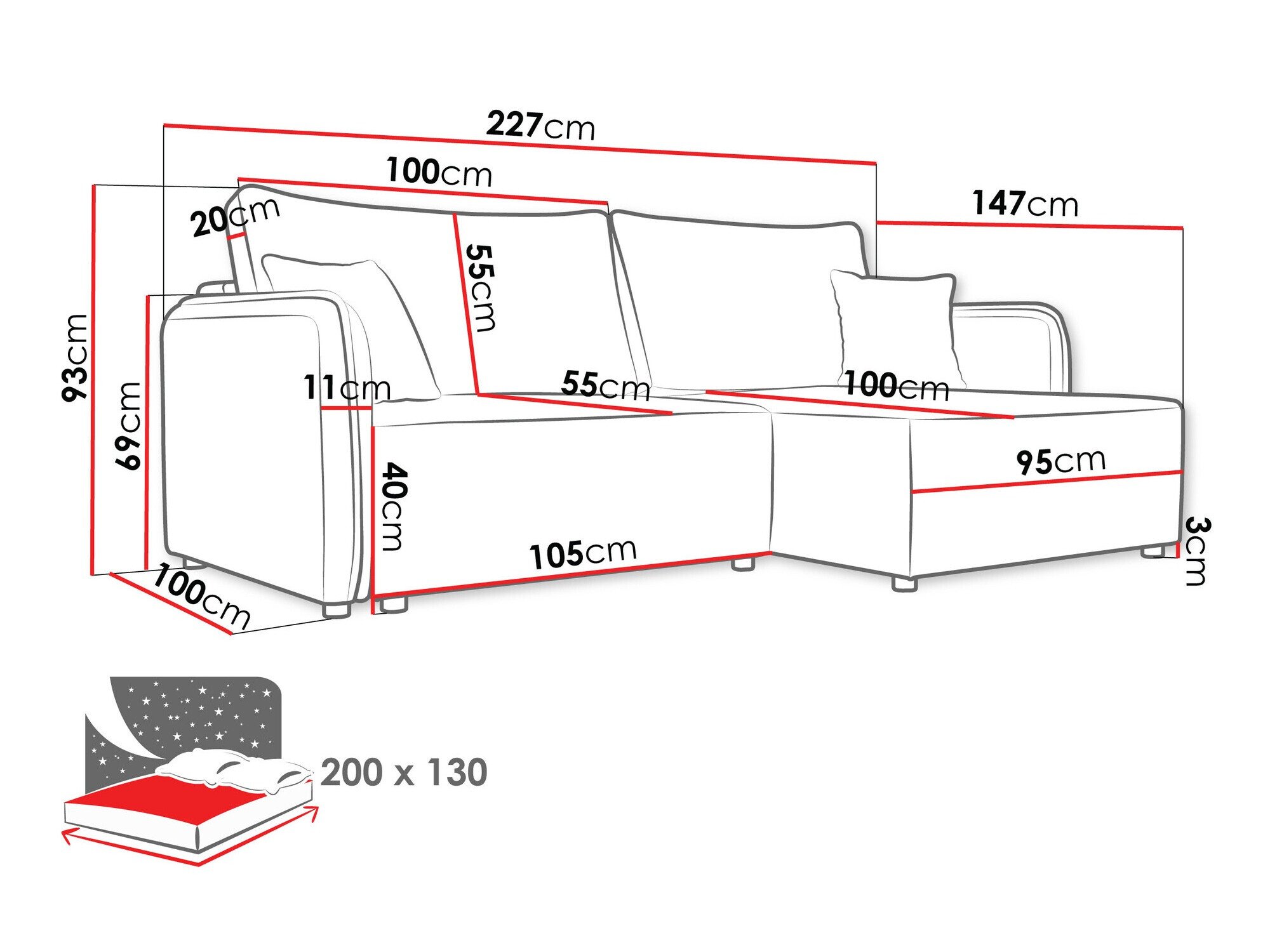 Canapé d'angle TrendyNest 111 (Velo 623)