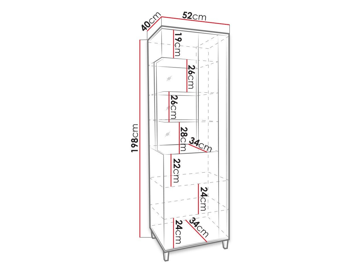 Étagère Florem I (Blanc + Blanc brillant)