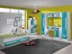 Chambre enfant complète Merevari 108 (Blanc + Brillant Turquoise)