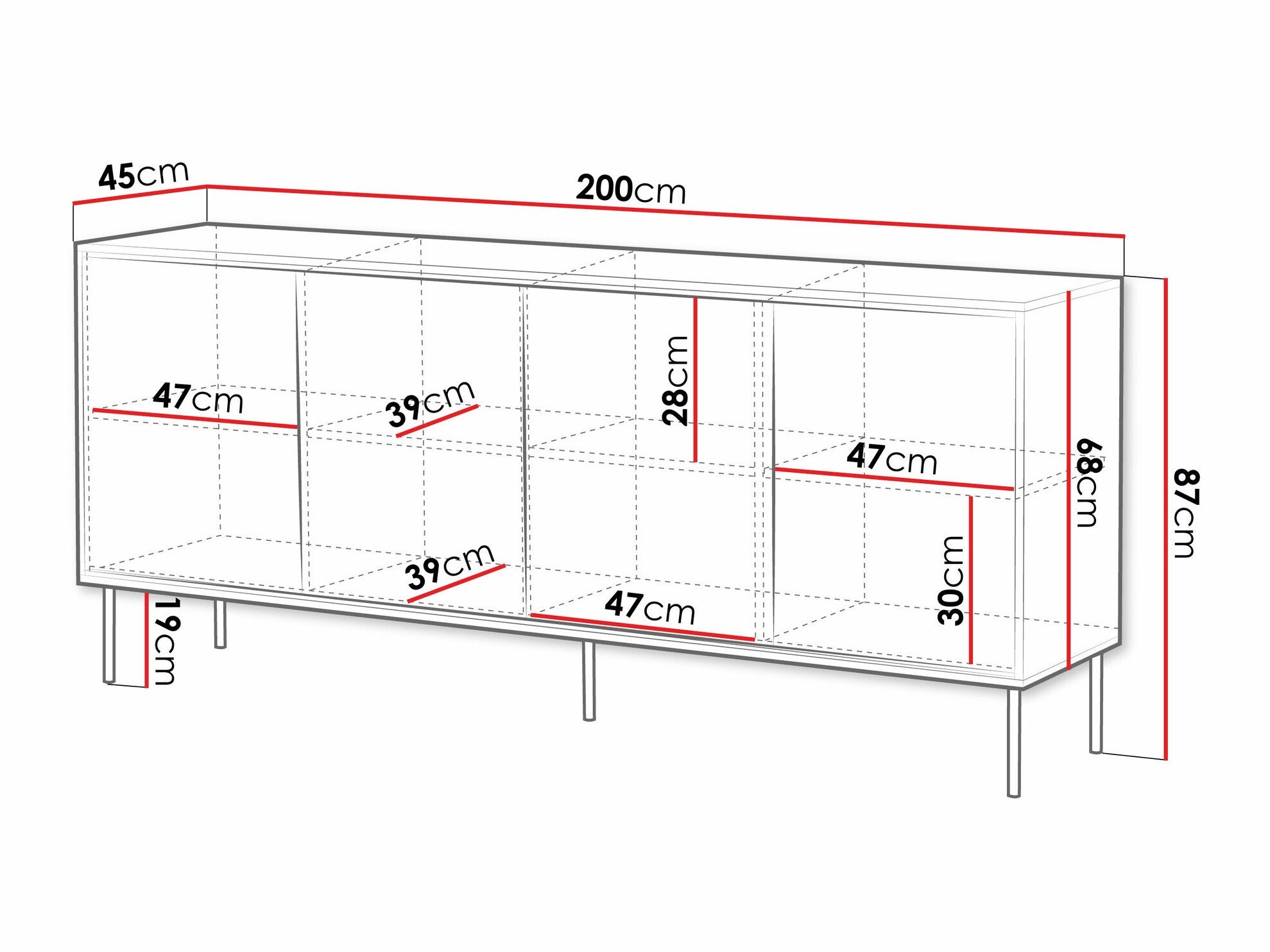 Buffet Charlotte 208 (Blanc)