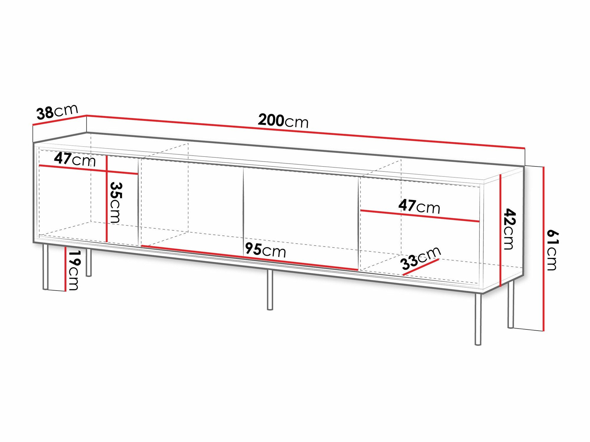 Meuble TV Charlotte 209 (Blanc)