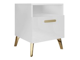 Table de chevet Comfivo Capella (Blanc + Blanc brillant)