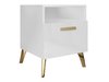 Table de chevet Comfivo Capella (Blanc + Blanc brillant)