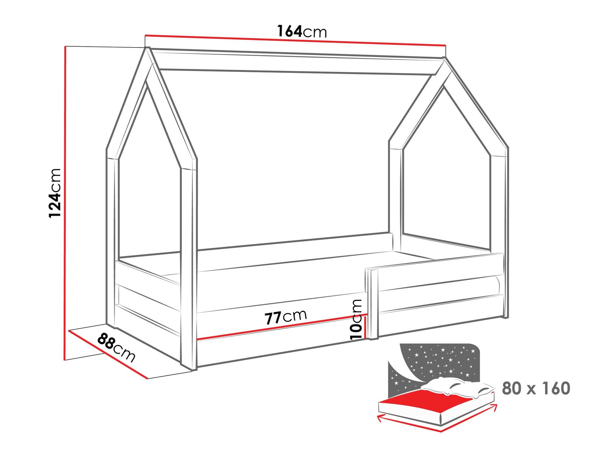 Lit Edmond 123 (Blanc)