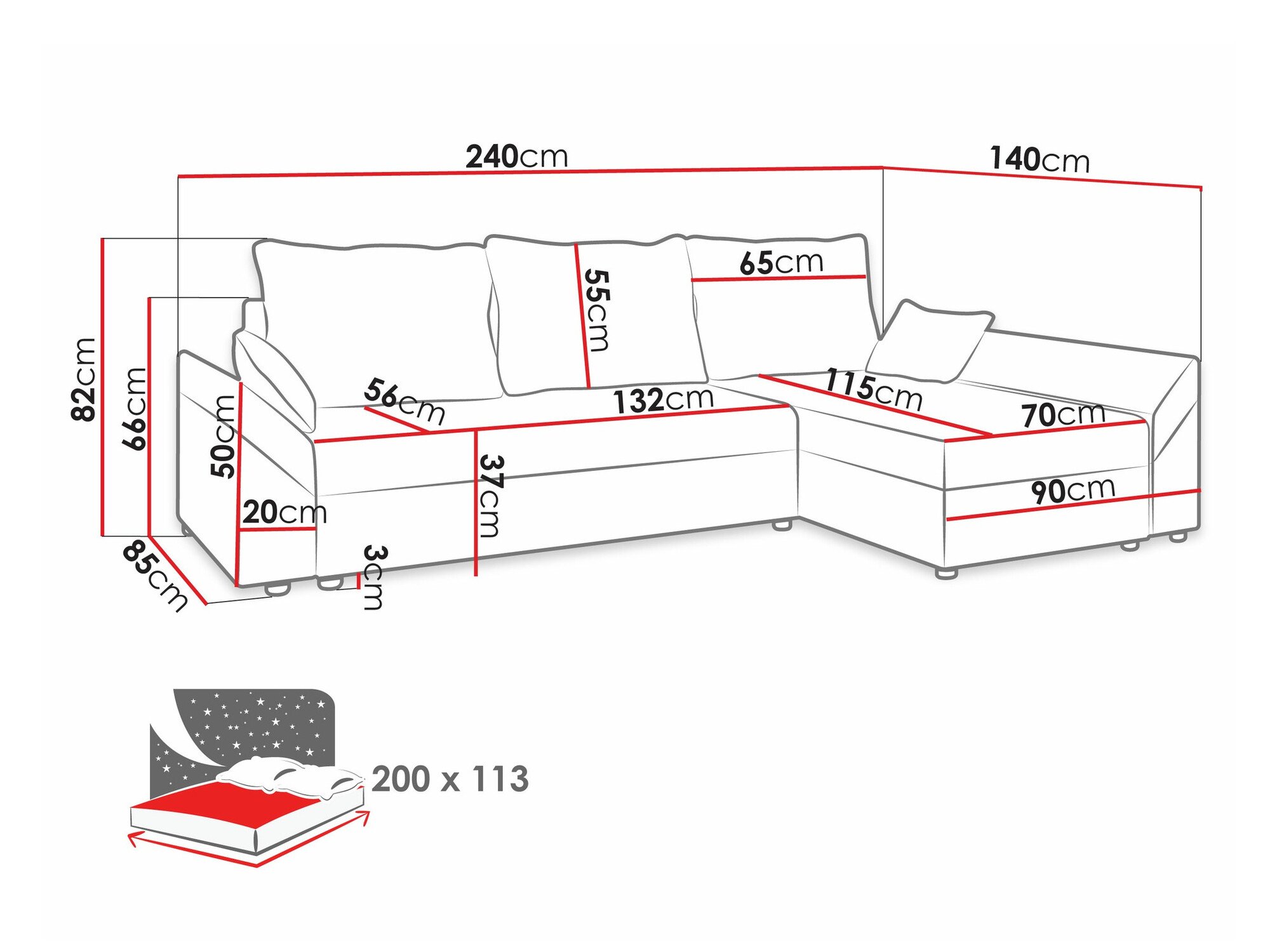 Canapé d'angle Memphis 104 (Alova 04 + Alova 46)