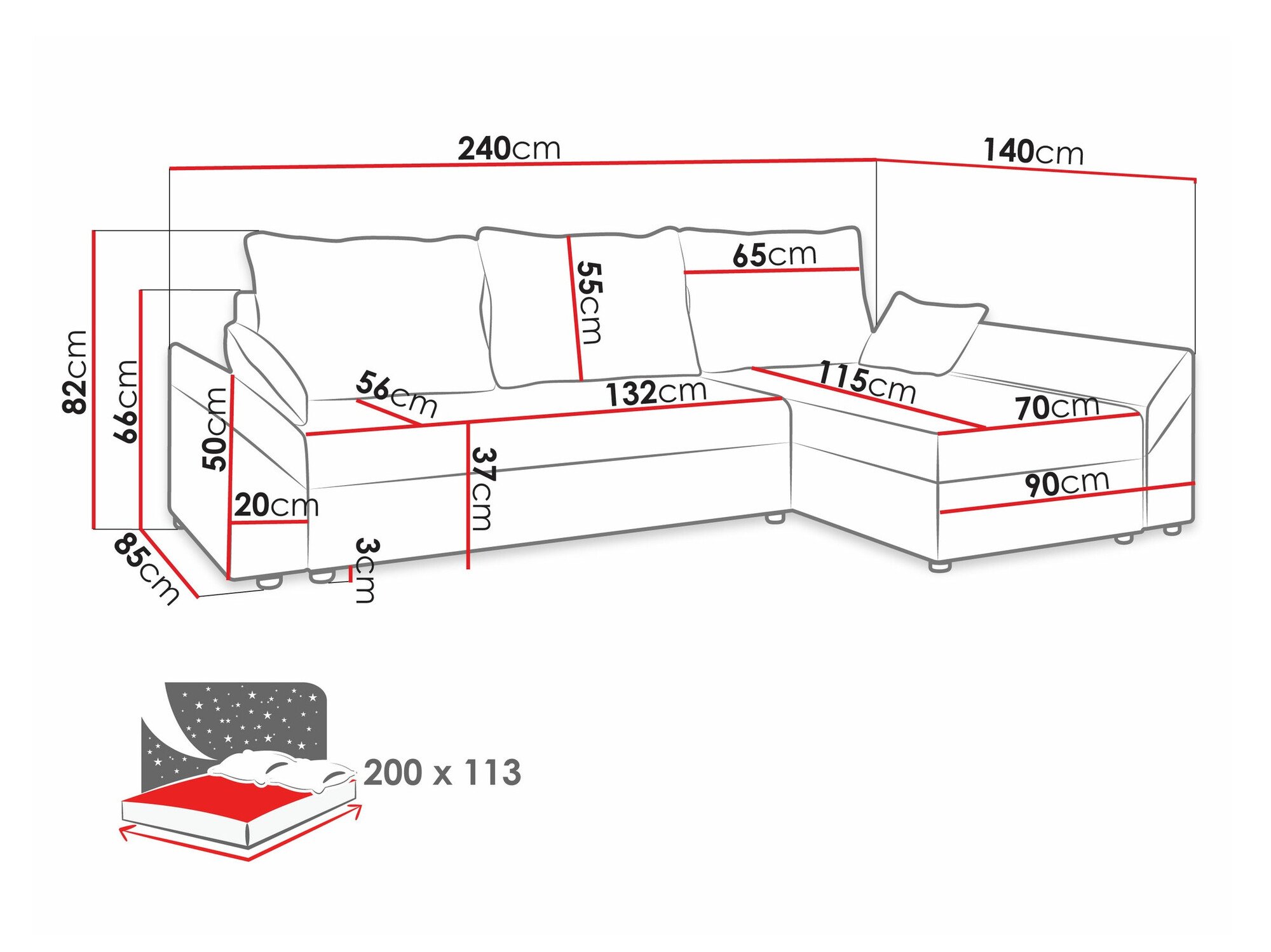 Canapé d'angle Memphis 104 (Alova 07 + Alova 68)