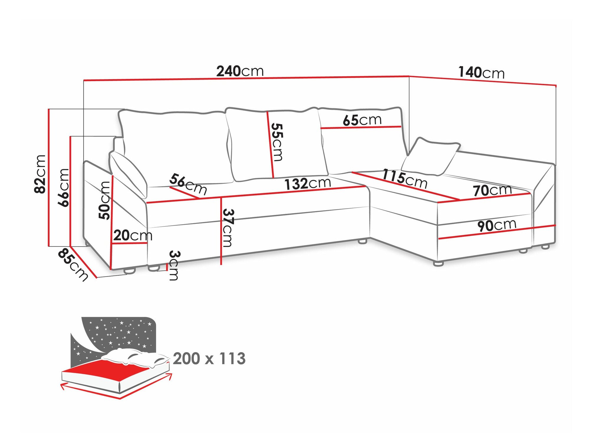 Canapé d'angle Memphis 104 (Alova 36 + Alova 04)