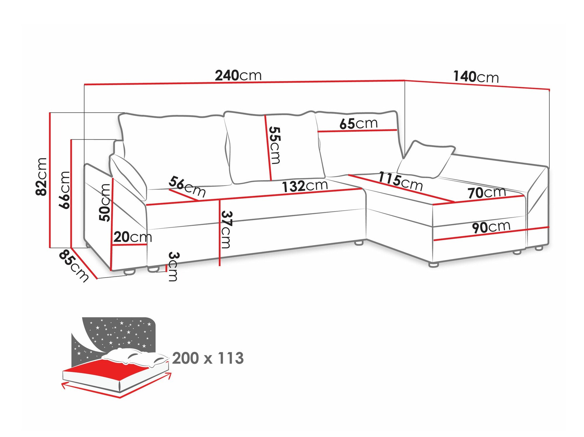 Canapé d'angle Memphis 104 (Alova 46 + Alova 04)