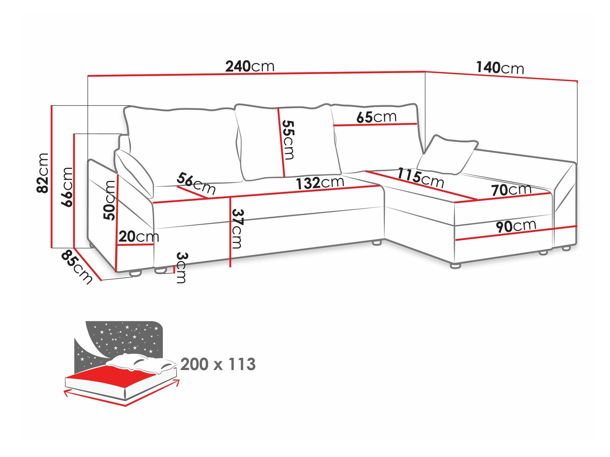 Canapé d'angle Memphis 104 (Mikrofaza 0009 + Mikrofaza 0010)