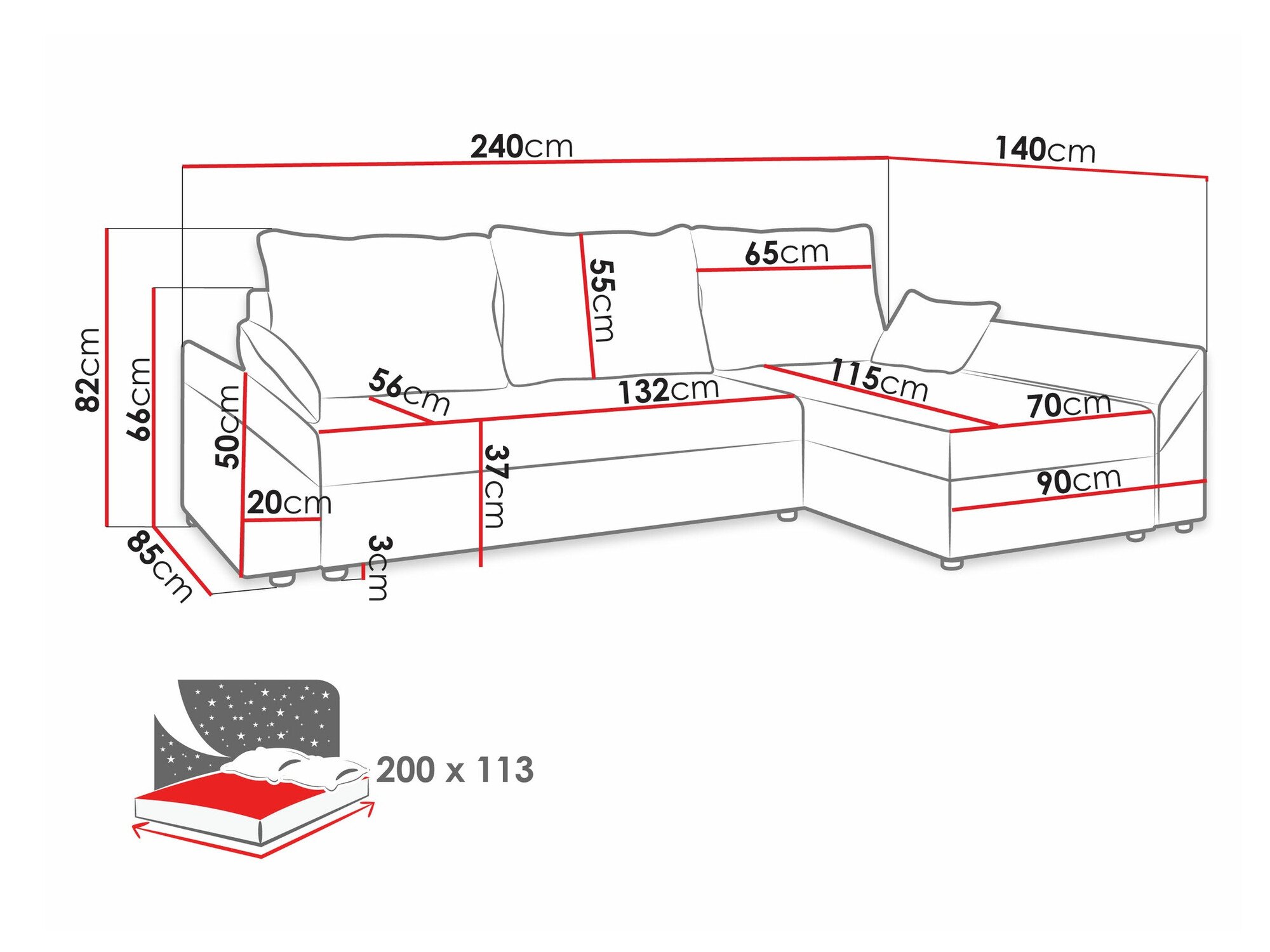 Canapé d'angle Memphis 104 (Poso 110)