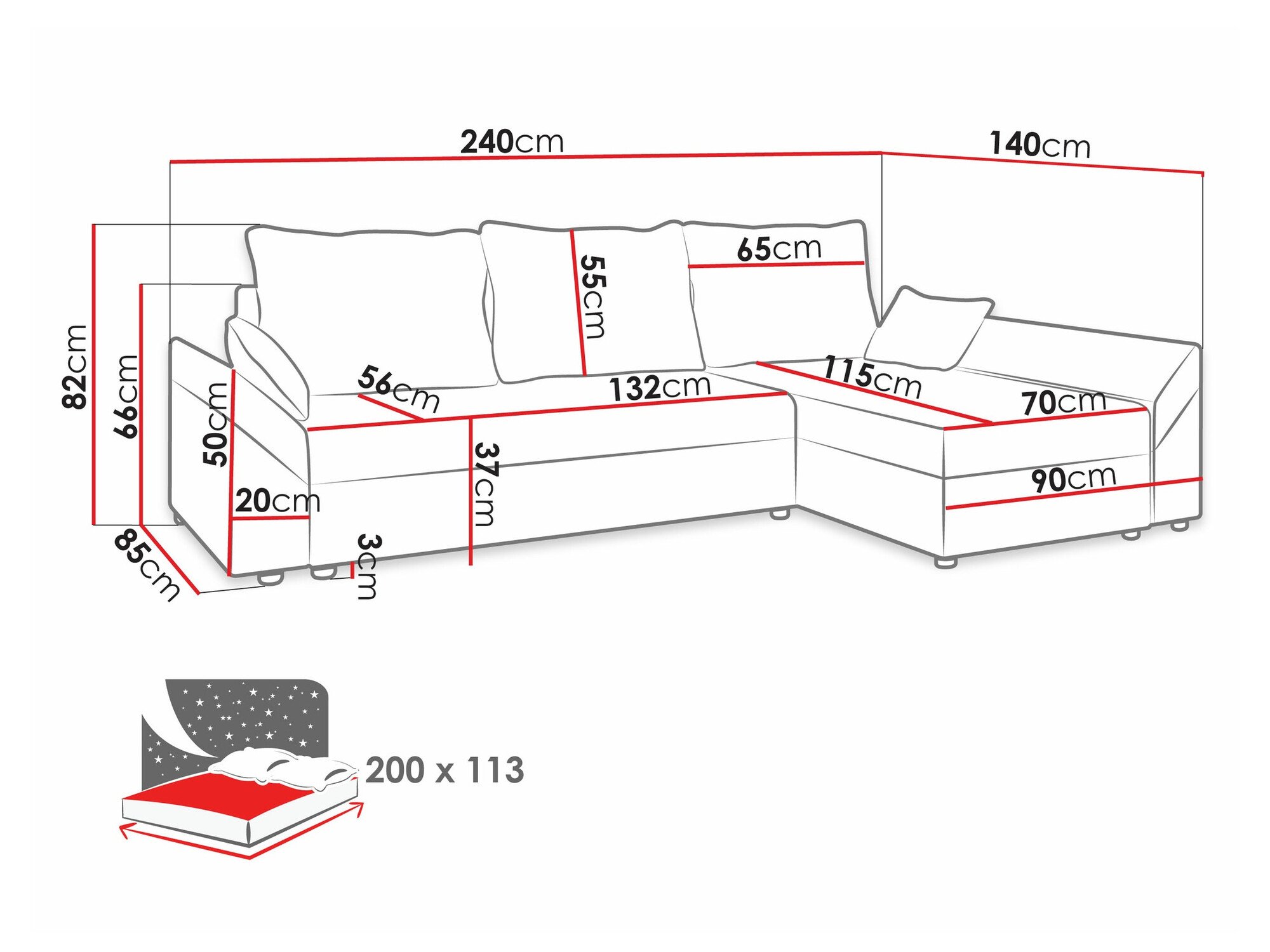 Canapé d'angle Memphis 130 (Kronos 07)