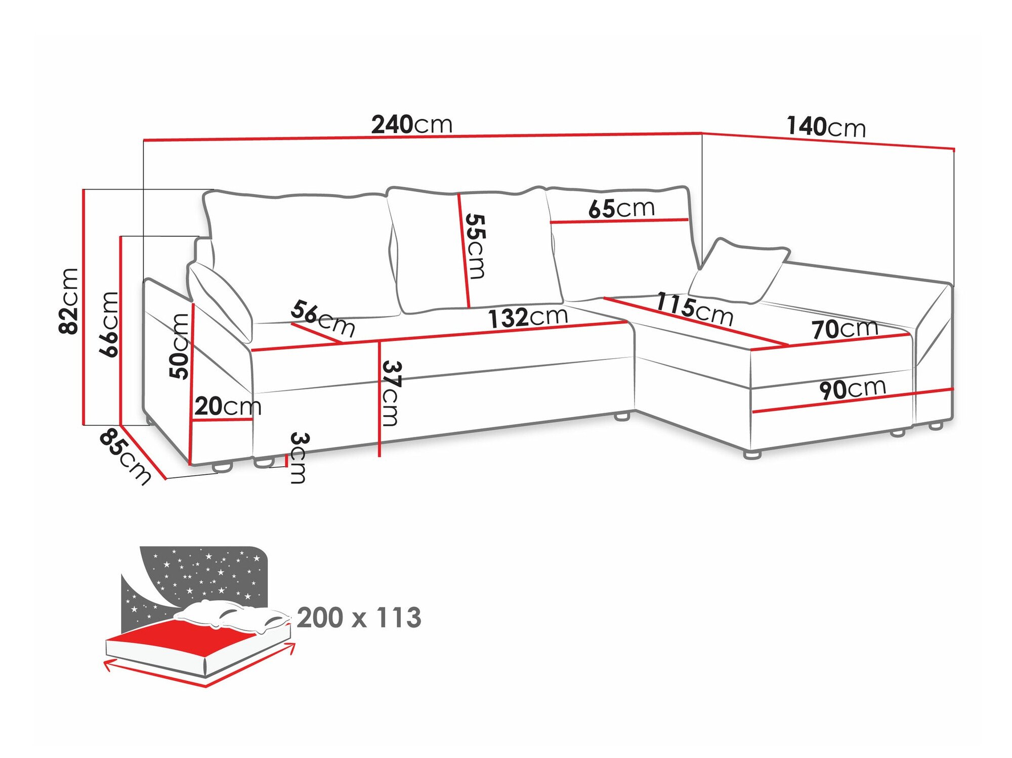 Canapé d'angle Memphis 130 (Kronos 09)