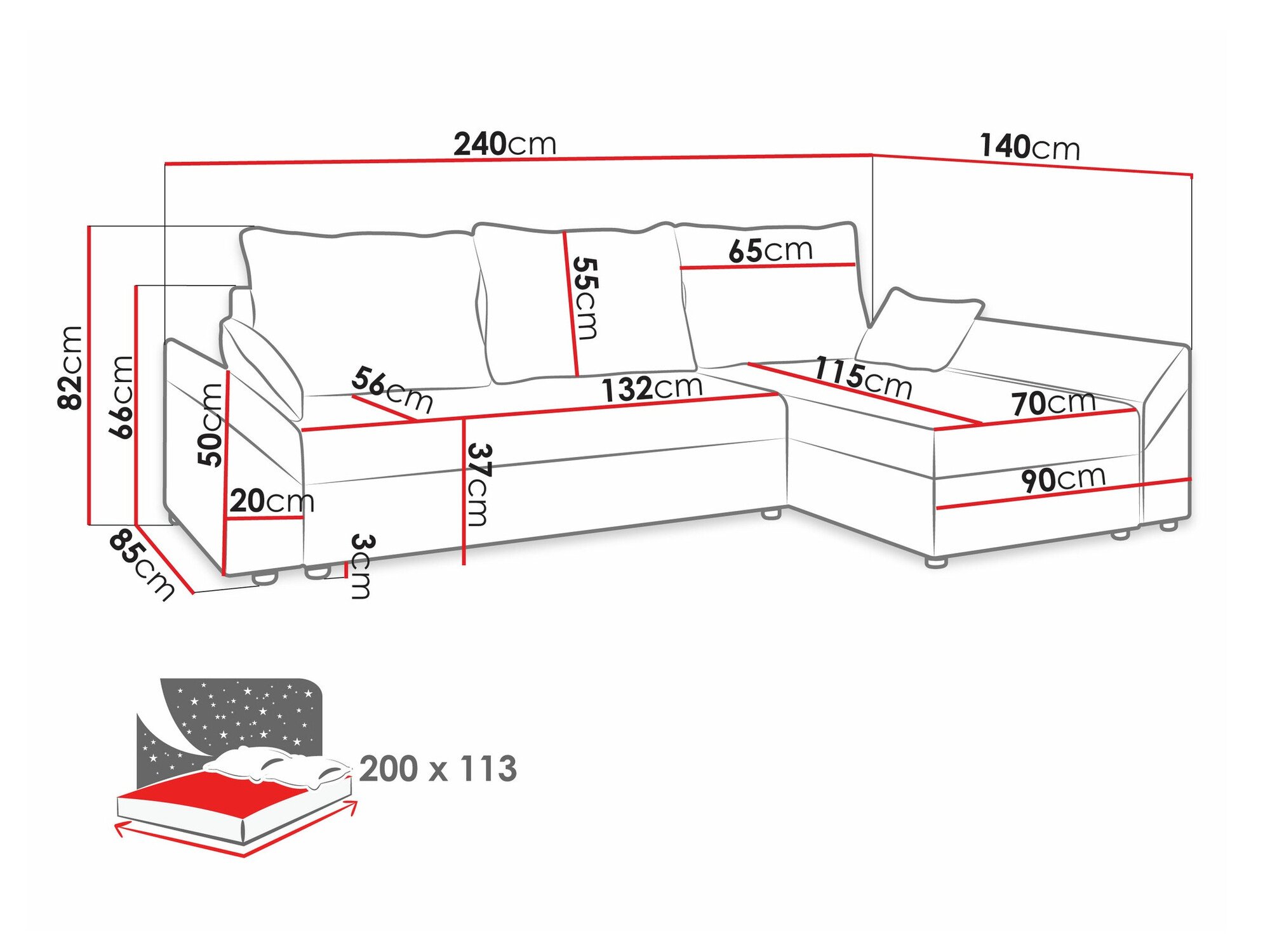 Canapé d'angle Memphis 130 (Muna 02 + Muna 03)